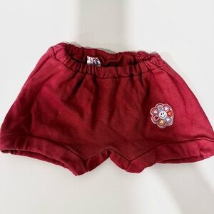 Hanes Baby Burgundy Shorts | Cotton Flower Patch 12–18M